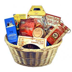 Gift Basket with coffee and coffee products